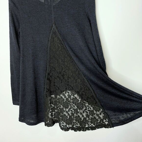 Harley Davidson Long Sleeve Top Lace Flowy Navy Blue Gems Women's M - Picture 8 of 10